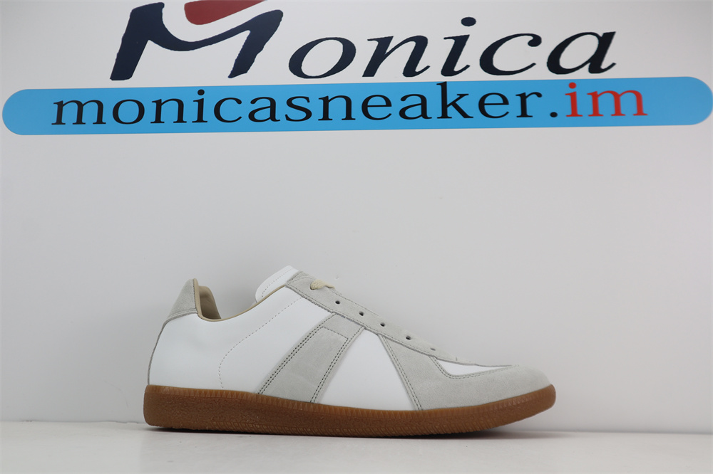 MAISON MARGIELA REPLICA LOW TOP CALF SKIN WHITE/GREY MAISON MARGIELA REPLICA LOW TOP CALF SKIN WHITE/GREY