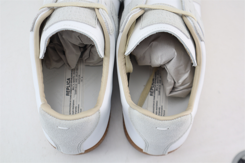 MAISON MARGIELA REPLICA LOW TOP CALF SKIN WHITE/GREY MAISON MARGIELA REPLICA LOW TOP CALF SKIN WHITE/GREY