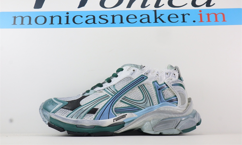 Balenciag Runner Sneaker 'White Green Blue'